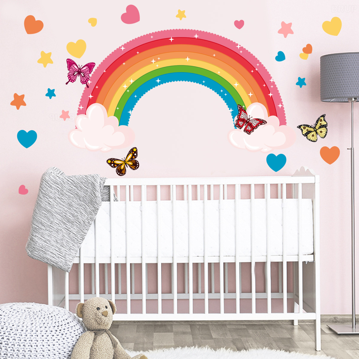 living room bedroom children's room kindergarten rainbow decorative wall stickers