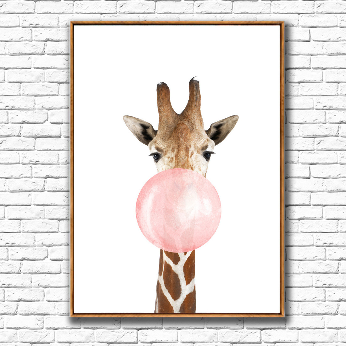 Koala giraffe blowing bubbles kids room  Home Decor Paintings Canvas Wall Art