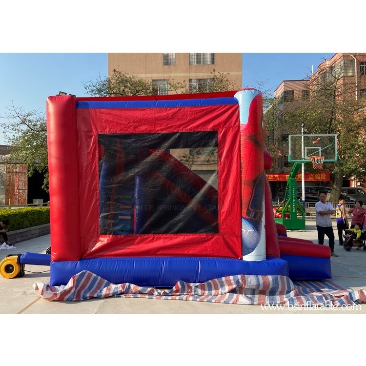 Inflatable Funhouse, Spiderman Inflatable Bounce House with slide