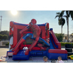 Inflatable Funhouse, Spiderman Inflatable Bounce House with slide