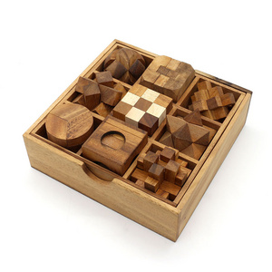 A Unique Popular Games Puzzles for Adults Brain Games and Educational Games for Kids in Set of 9 Wooden Puzzles