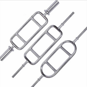 Olimpic Triceps Bar OB34 Weight Lifting Steel Solid Shrug Deadlift Hex Trap Gym Barbell Bar With Spring Collars