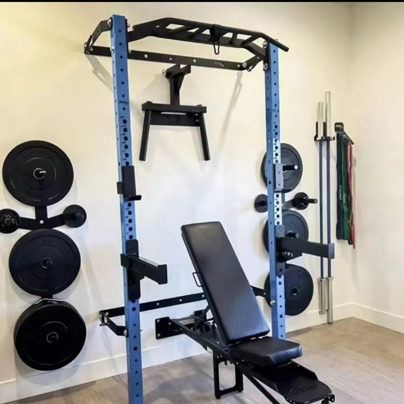 Space Saving Home Gym Fitness Equipment Wall folding back wall mount squat rack with Pull Up Bar