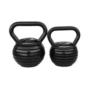 Custom Logo Black Fitness Handle Competition Weight Kettle-bell In Weight Lifting 40lbs Adjustable Kettlebell With Baking Plate