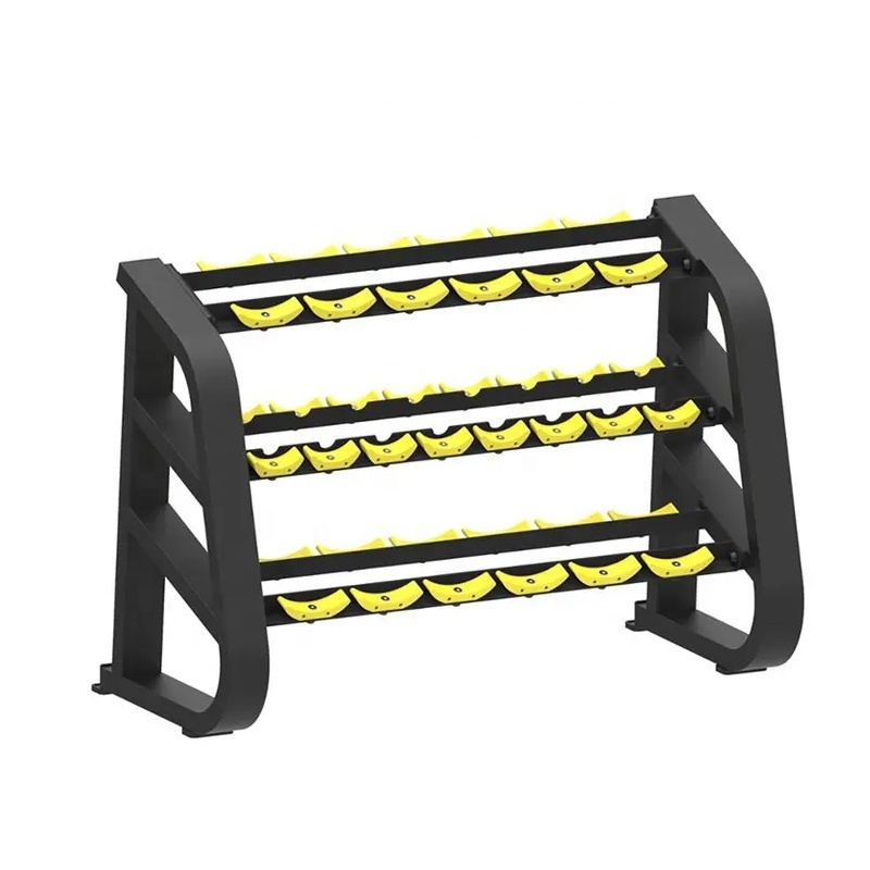 Commercial Gym Equipment  three-layer Women's hexagonal dumbbell rack 3 Tier Dumbbell Set Dumbbell rack