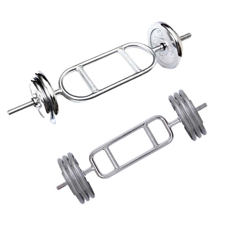 Olimpic Triceps Bar OB34 Weight Lifting Steel Solid Shrug Deadlift Hex Trap Gym Barbell Bar With Spring Collars