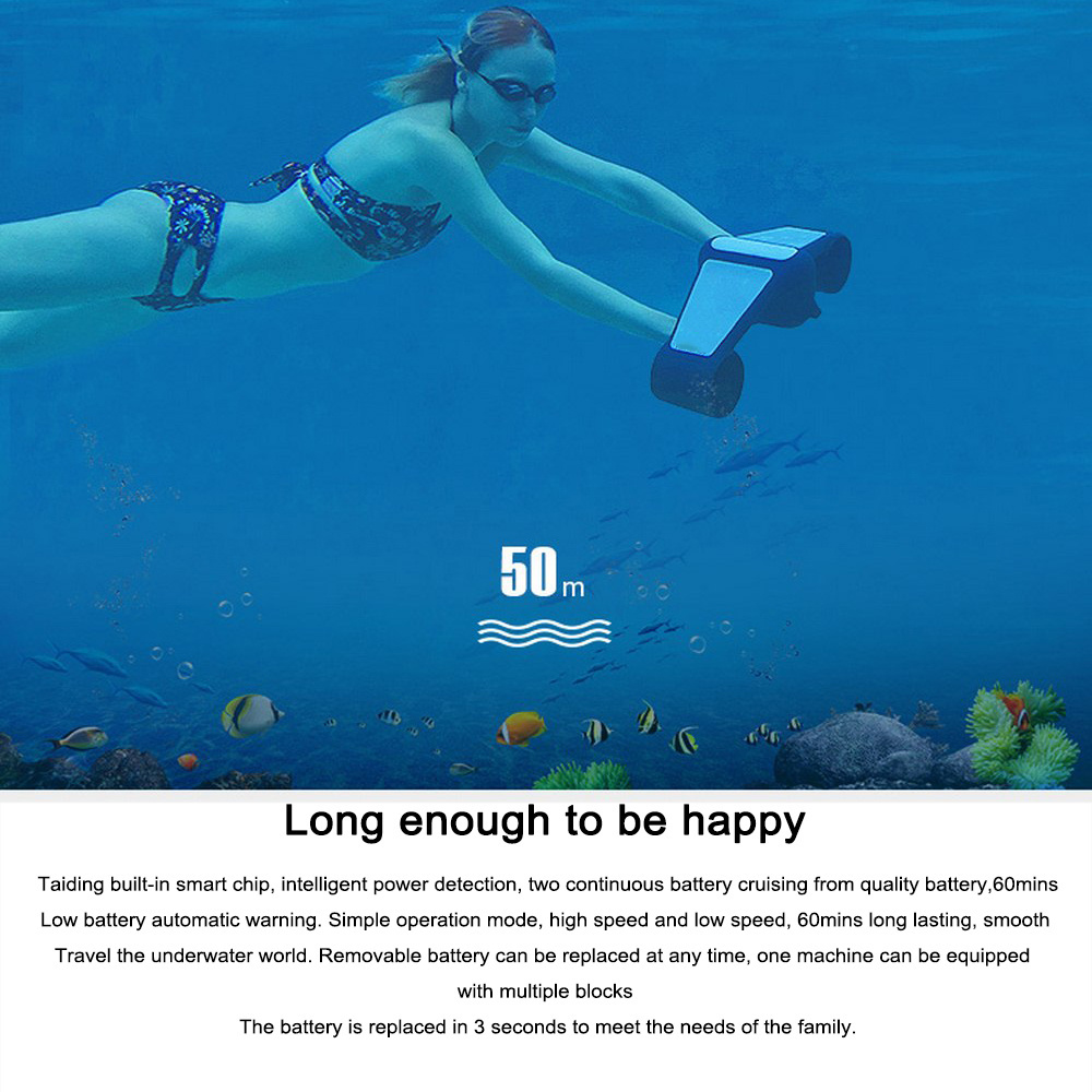 Electric Underwater Scooter Two-speed Waterproof Underwater Submersible Marine Propeller Diving Scooter Water Sports Scooter