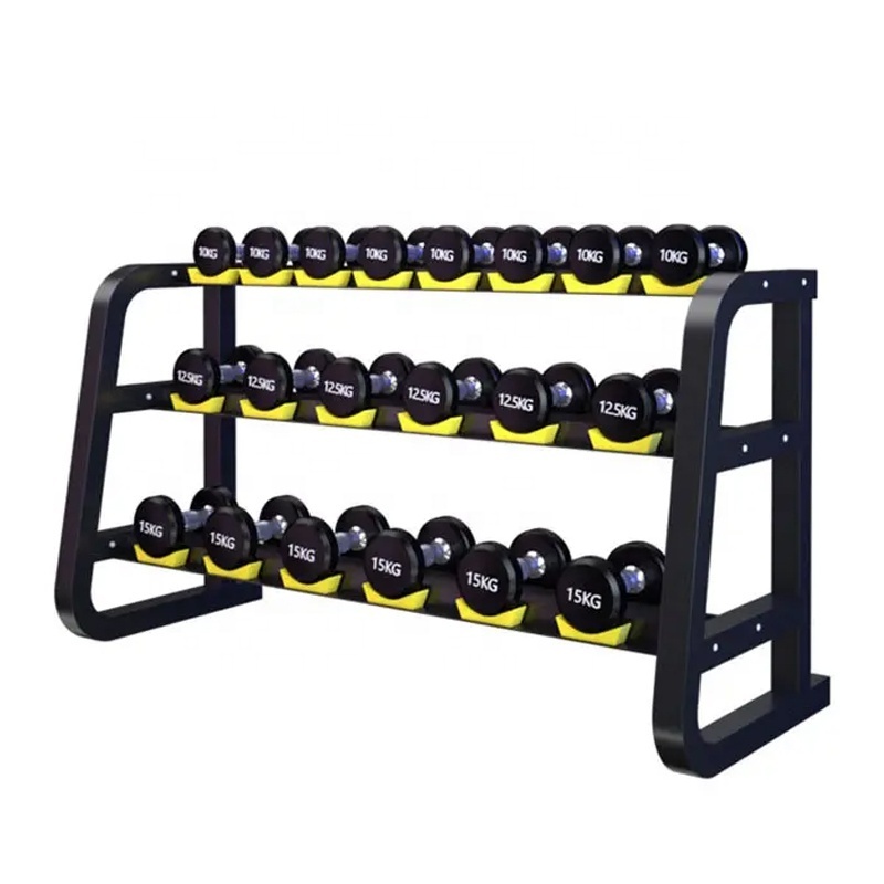 Commercial Gym Equipment  three-layer Women's hexagonal dumbbell rack 3 Tier Dumbbell Set Dumbbell rack