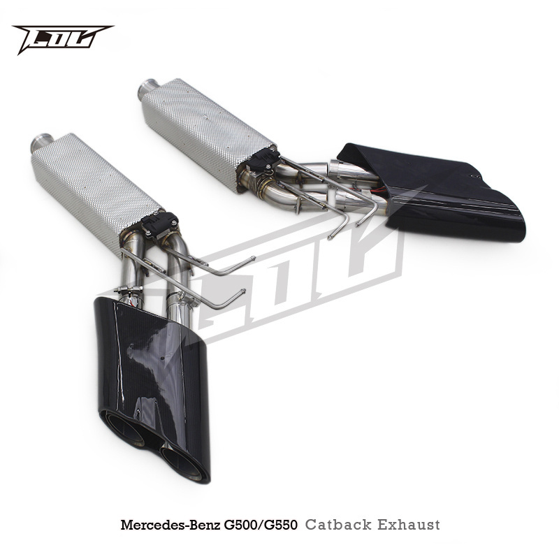 Catback Exhaust For Mercedes-Benz G500/G550 W463A/W464 Stainless Steel Escape Exhaust Pipe Muffler With Led Exhaust Tips