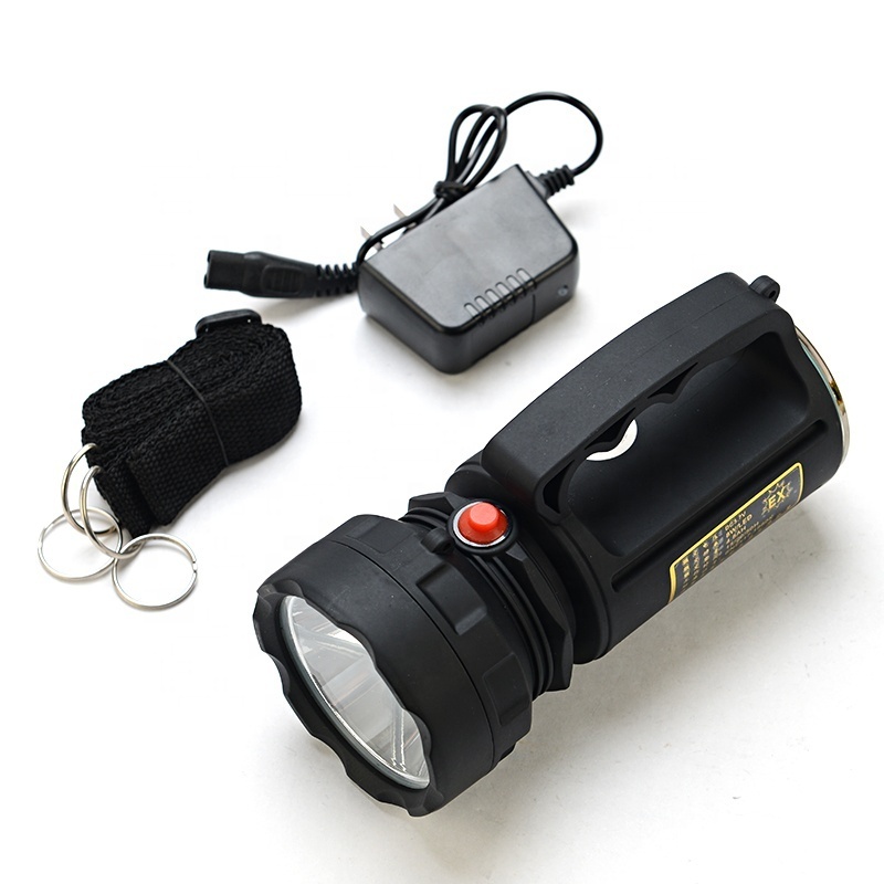 BOMARTE Ultra Bright Handheld Flashlight Outdoor LED Searchlight Rechargeable Spotlight Torch with Strobe Light SOS Model IP65