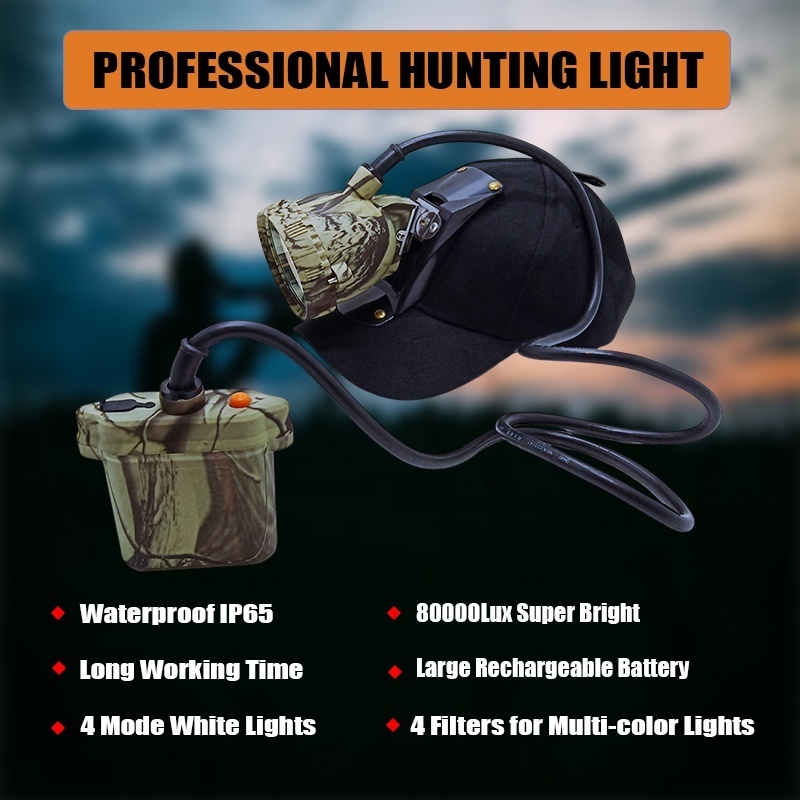 Factory High Bright Rechargeable Waterproof LED Rabbit Coon Hunting Lights Headlamp Camping Fishing Camo IP65