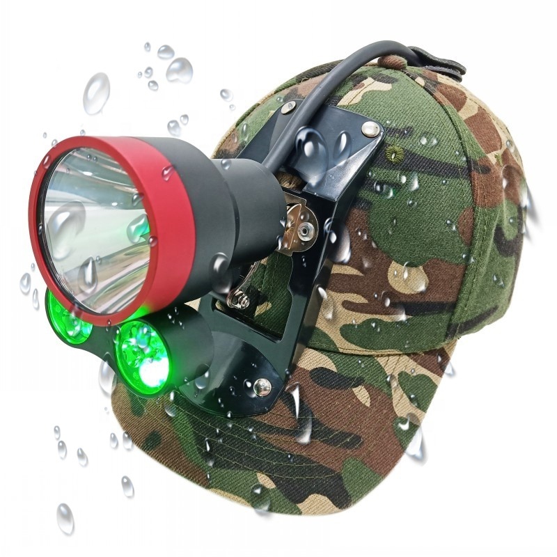 XPL LED Super Bright Rechargeable Night Hog Coon Hunting Light Headlight for Hat Red Green Amber Laser USB