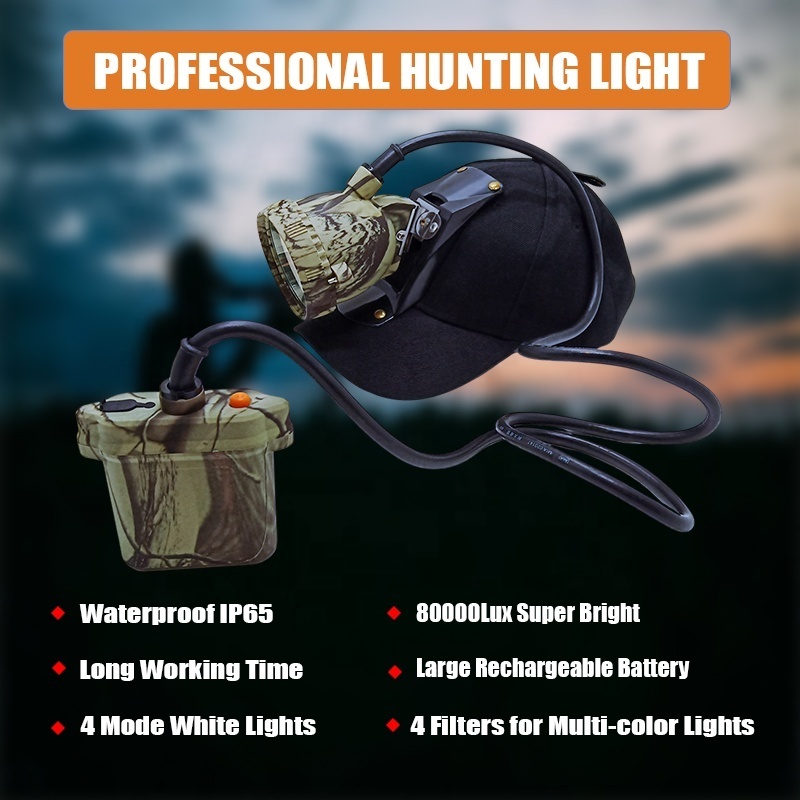 New Factory High Bright Rechargeable Waterproof LED Hog Coon Hunting Lights Headlamp Camping Fishing Camo