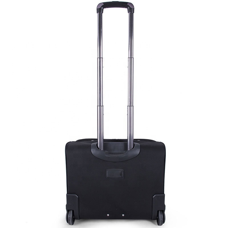 18 inch black 1680D oxford fabric custom computer trolley suitcase luggage with trolley TSA lock