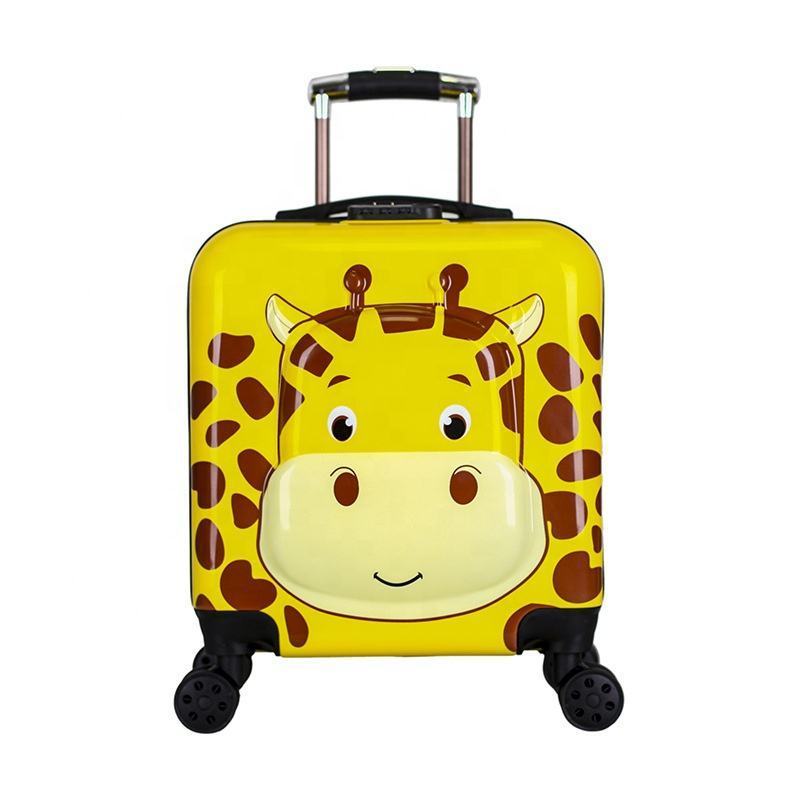 Small Size Pink Cat Cartoon Design Travel Suitcase Normal Lock Trolley Children Custom Luggage