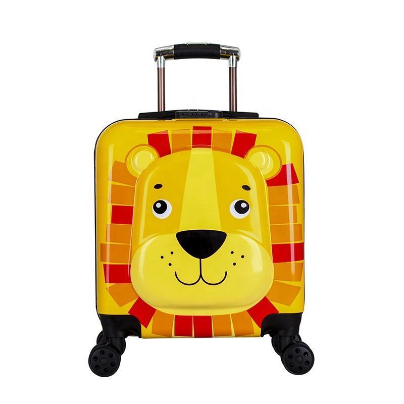 Small Size Pink Cat Cartoon Design Travel Suitcase Normal Lock Trolley Children Custom Luggage