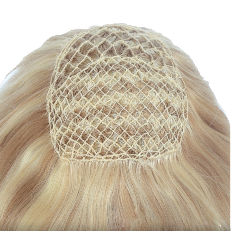 High Quality Wholesale Woman European Virgin Human Hair Fishnet Wedding Hair Pieces Toupee Hair Toppers Clip in Supply