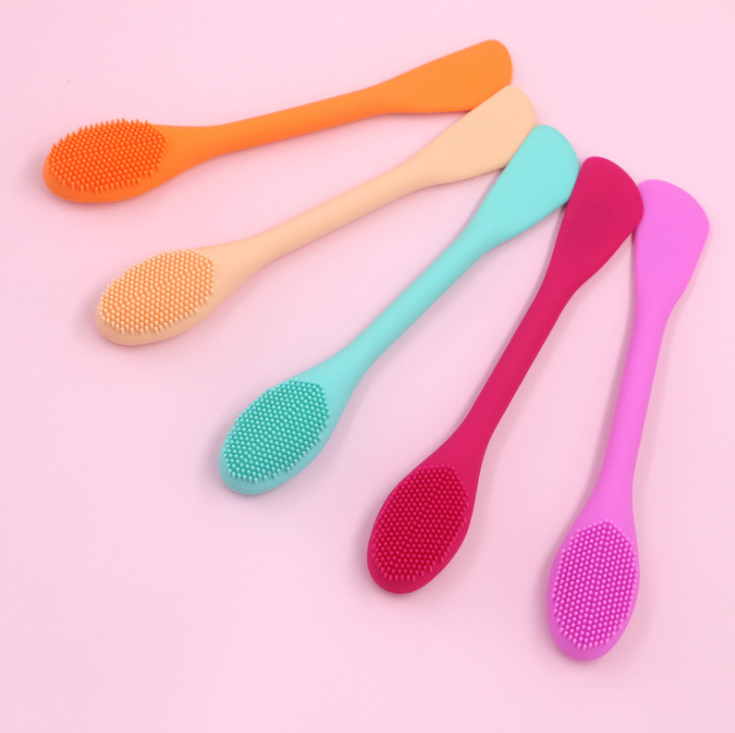 Customization Color Double Head Silicone Facial Mud Mask Applicator Brush Clean brushes Tools Face Mask Cleaning Brush