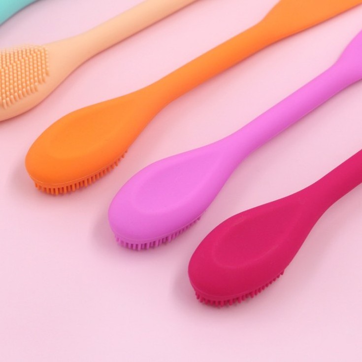 Customization Color Double Head Silicone Facial Mud Mask Applicator Brush Clean brushes Tools Face Mask Cleaning Brush