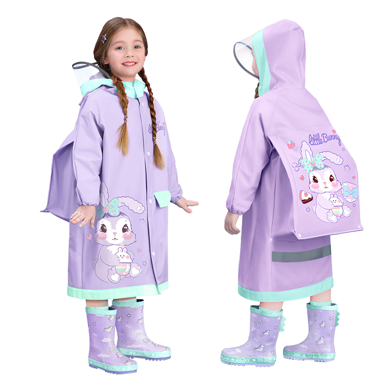 Hot selling rainy season on sale EVA raincoat waterproof for kids rainy creative customized lovely girls long durable