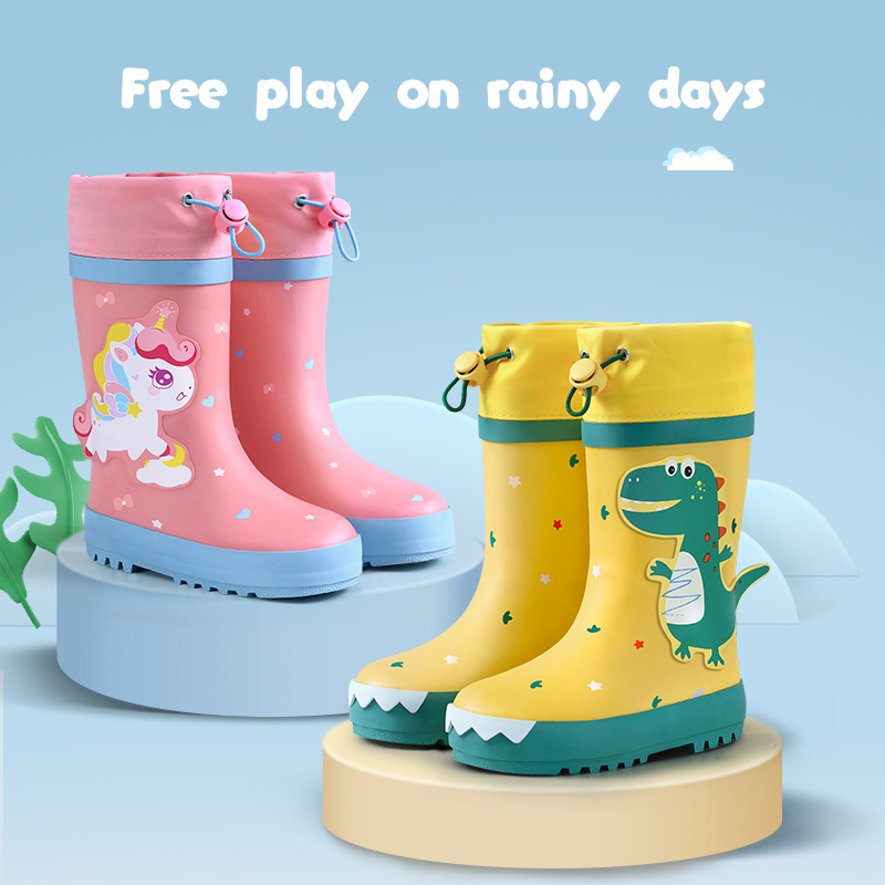 Beimei 2023  wholesale toddler printing waterproof rubber children's wellies for kids