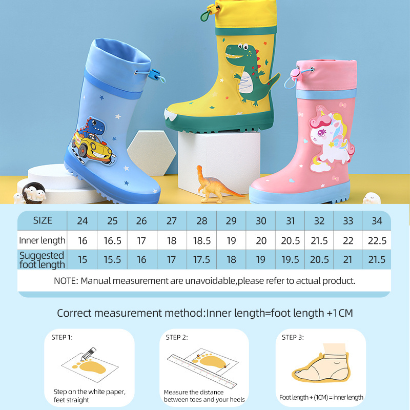 Beimei 2023  wholesale toddler printing waterproof rubber children's wellies for kids