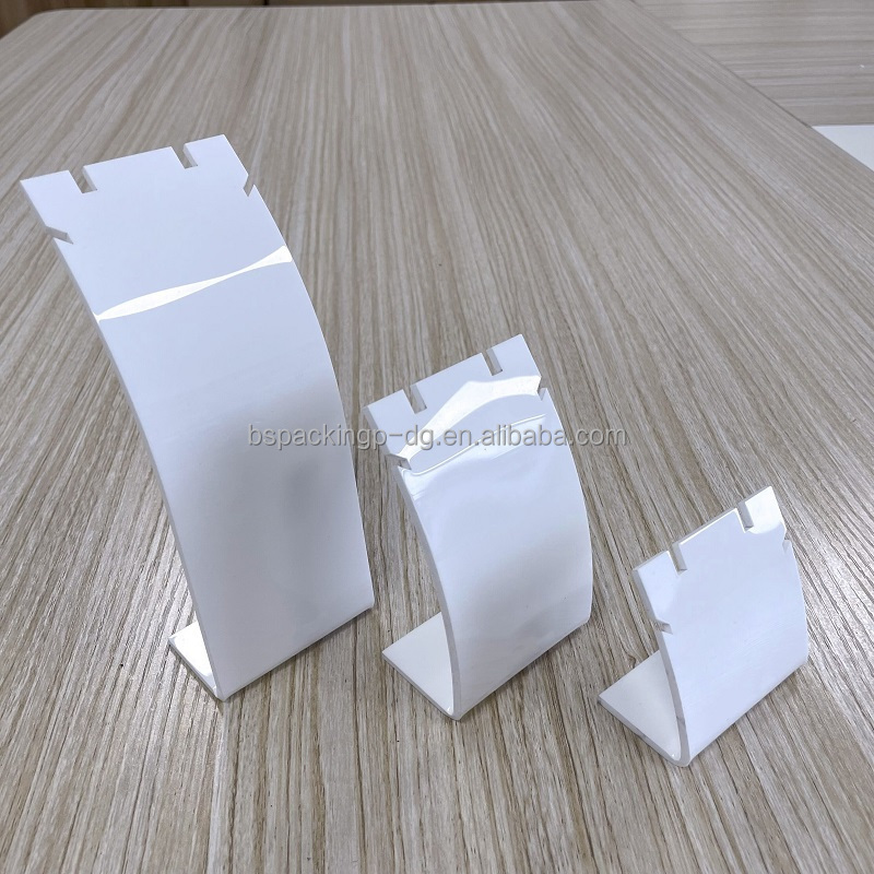 Wholesale Custom Glossy White Acrylic Jewelry Display Set Includes Pen Holder Earring Holders for Jewelry Packaging & Display