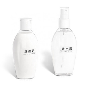 Factory customized color plastic PET perfume and cleanser bottles