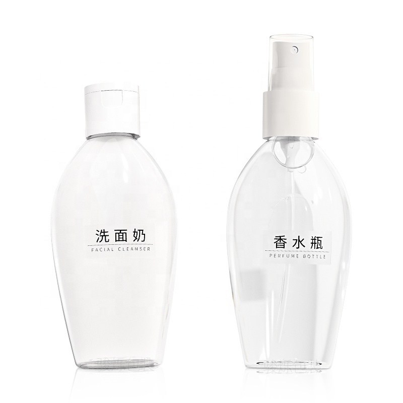 Factory customized color plastic PET perfume and cleanser bottles