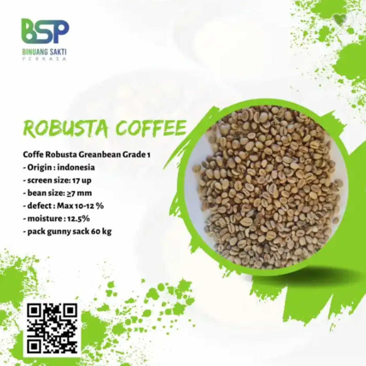 Original Coffee Beans Robusta From Indonesia Grade Export Highest Quality With Selective Process