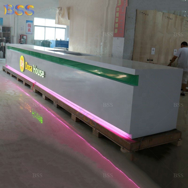 Restaurant Bar For Sale Best Quality Acrylic Marble Fast Food Bar Counter