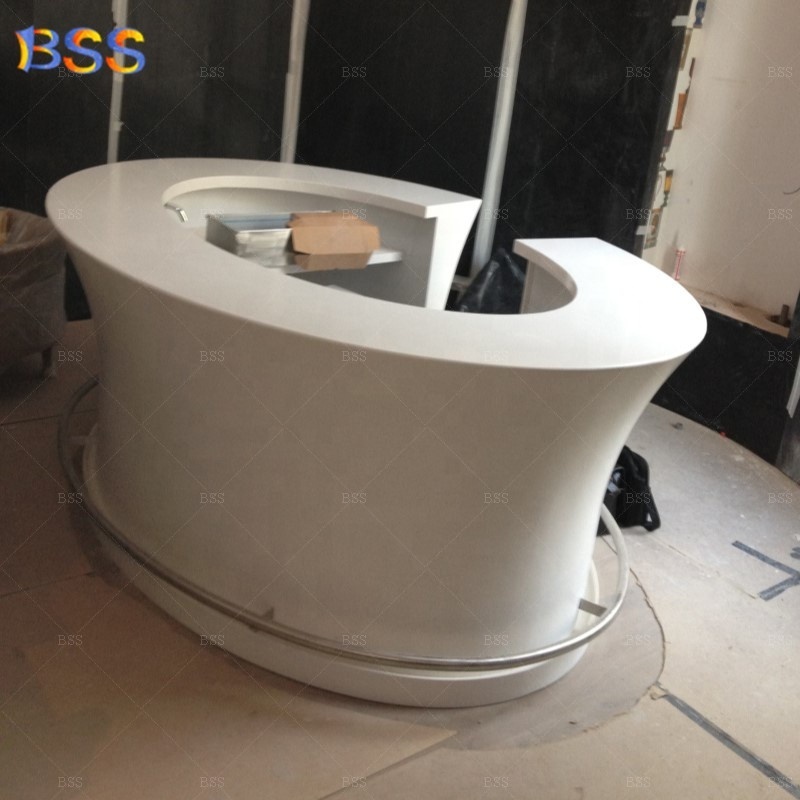 Half Round Bar Counter For Home Luxury White Marble Stone Semi Circle Bar Counter