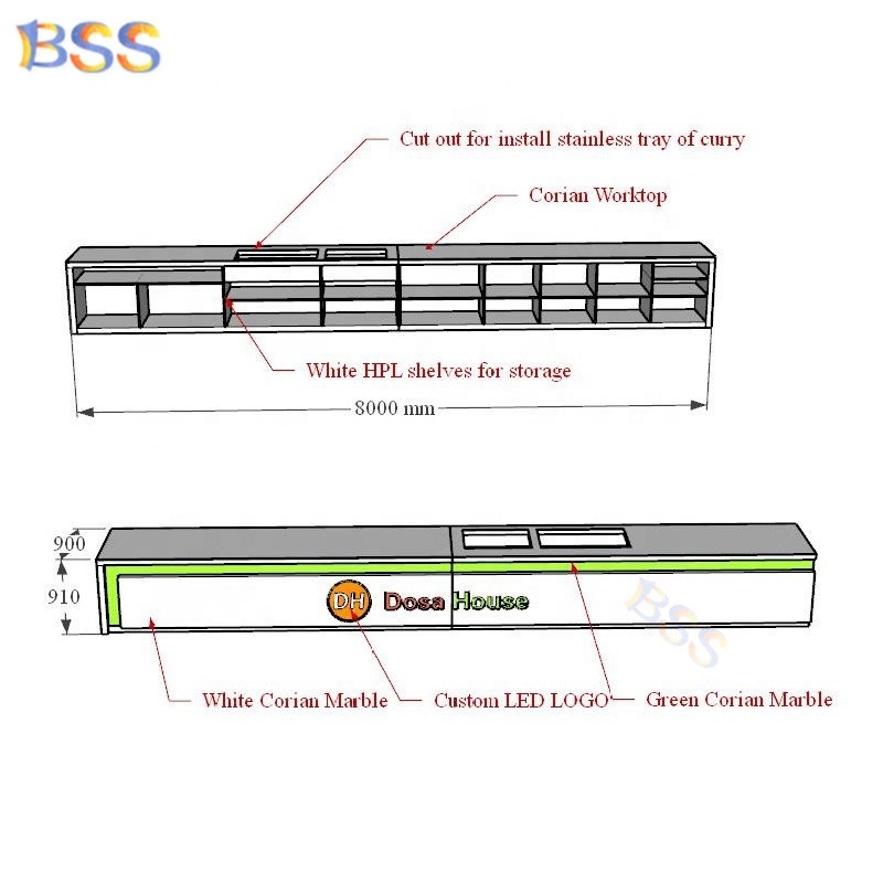 Restaurant Bar For Sale Best Quality Acrylic Marble Fast Food Bar Counter