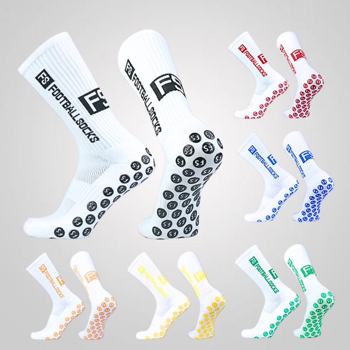 Athletic Wholesale Sports Sock Grip Custom Logo Anti-slip Breathable Soccer Football Socks With Leg Sleeve