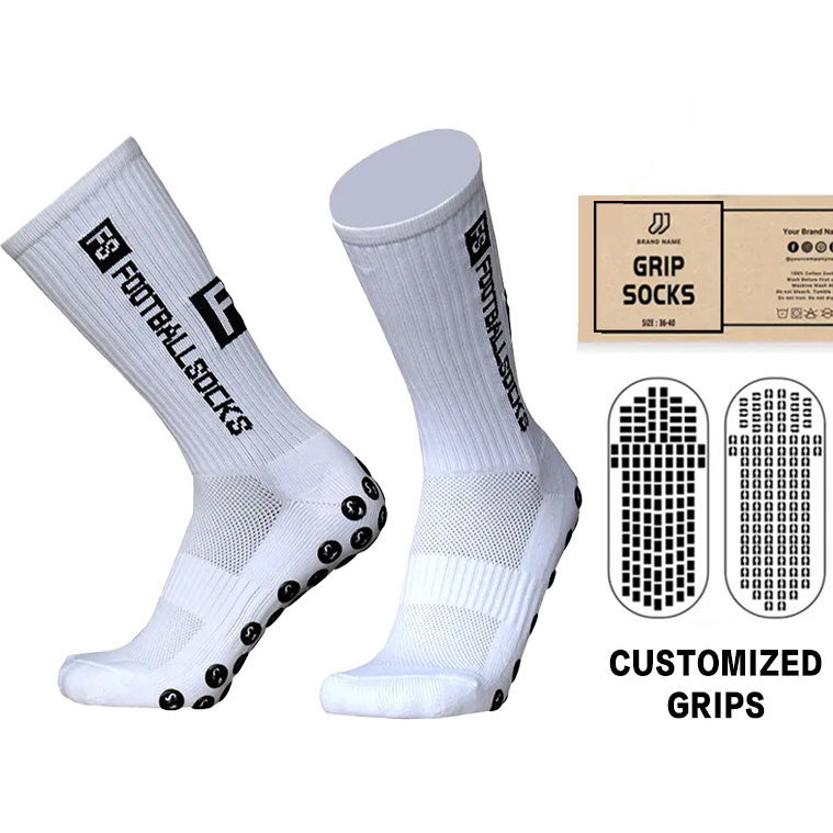 Anti Slip Men Compression Football Socks Custom Unisex Grip Crew Soccer Sport Sock, Anti-slip Socks