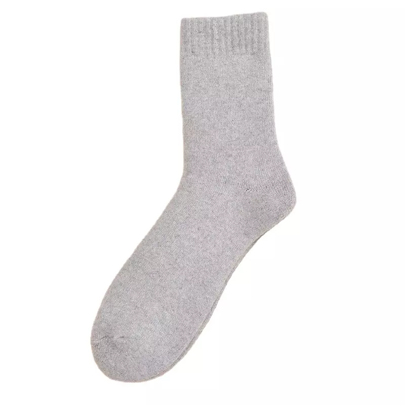 Fuzzy Soft Warm Winter Thick Men Solid Color Socks Women Custom Unisex Wool Crew Socks