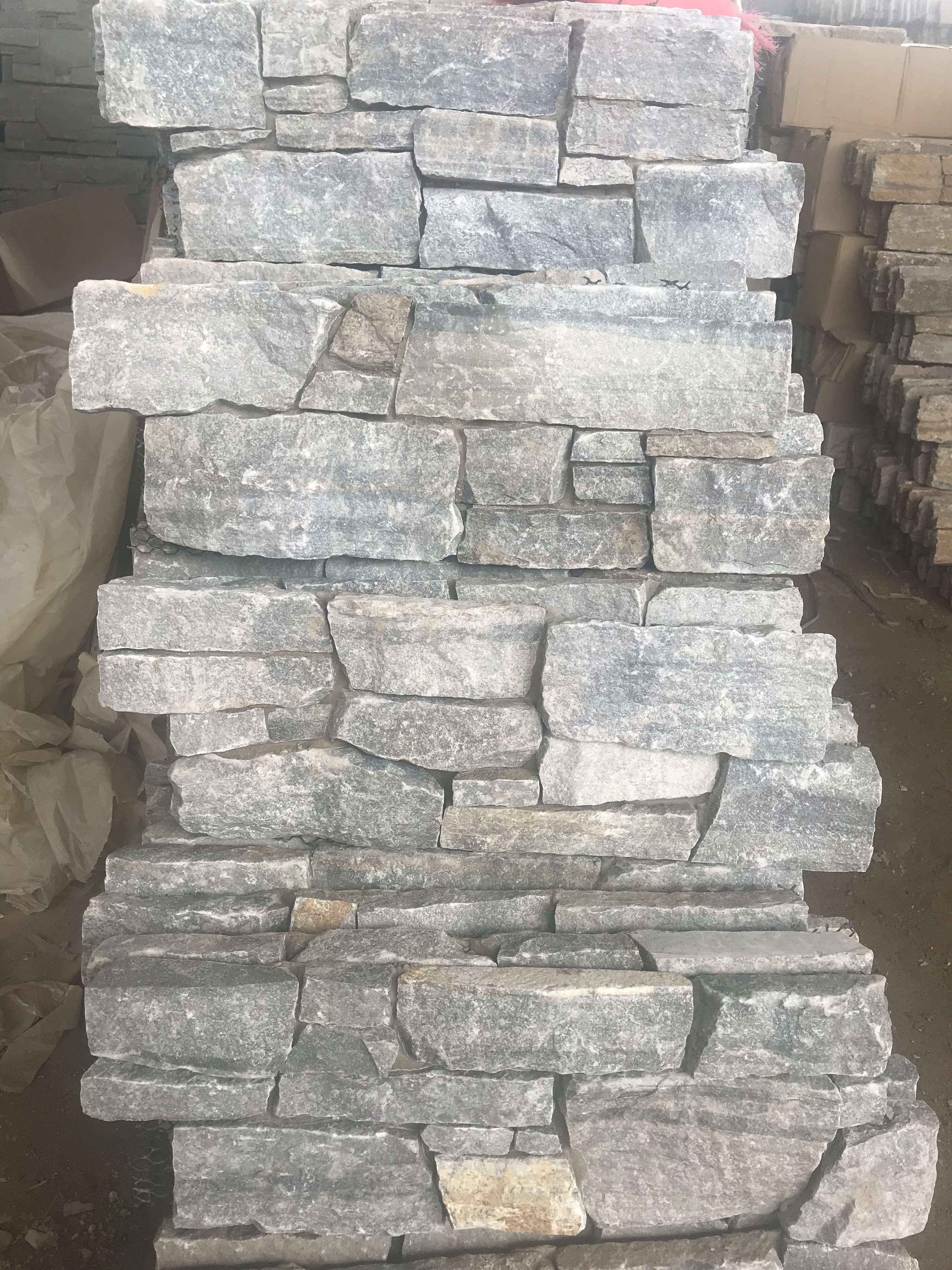 Blue Quartz Cement Back Stone Ledge Natural Cement Culture Stone