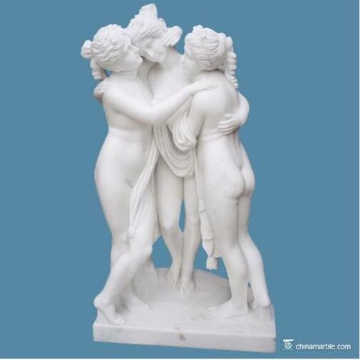 the three graces marble statue/nude female sculpture/nude sculpture woman