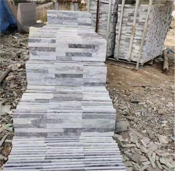 Cloudy Gray Quartzite Decorative Stacked Stone Wall Panel Interior Slate Stone Veneer