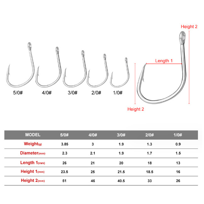 9016 Matte Tin High Carbon Hooks Sport Fishing Hook for Saltwater Freshwater