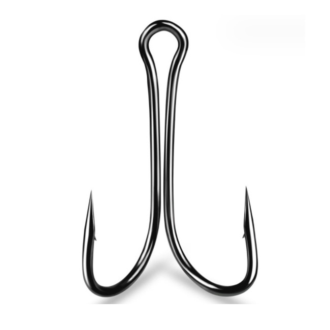 8001 Classic Durable Frog Hook Double Fishing Hooks with Barb