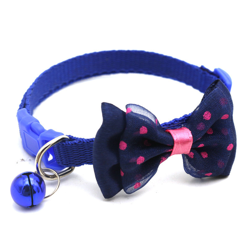 New 1.0cm Width Cat Collar With Bow And Bell Breakaway Cat Collar bell bow tie pet dog cat collars