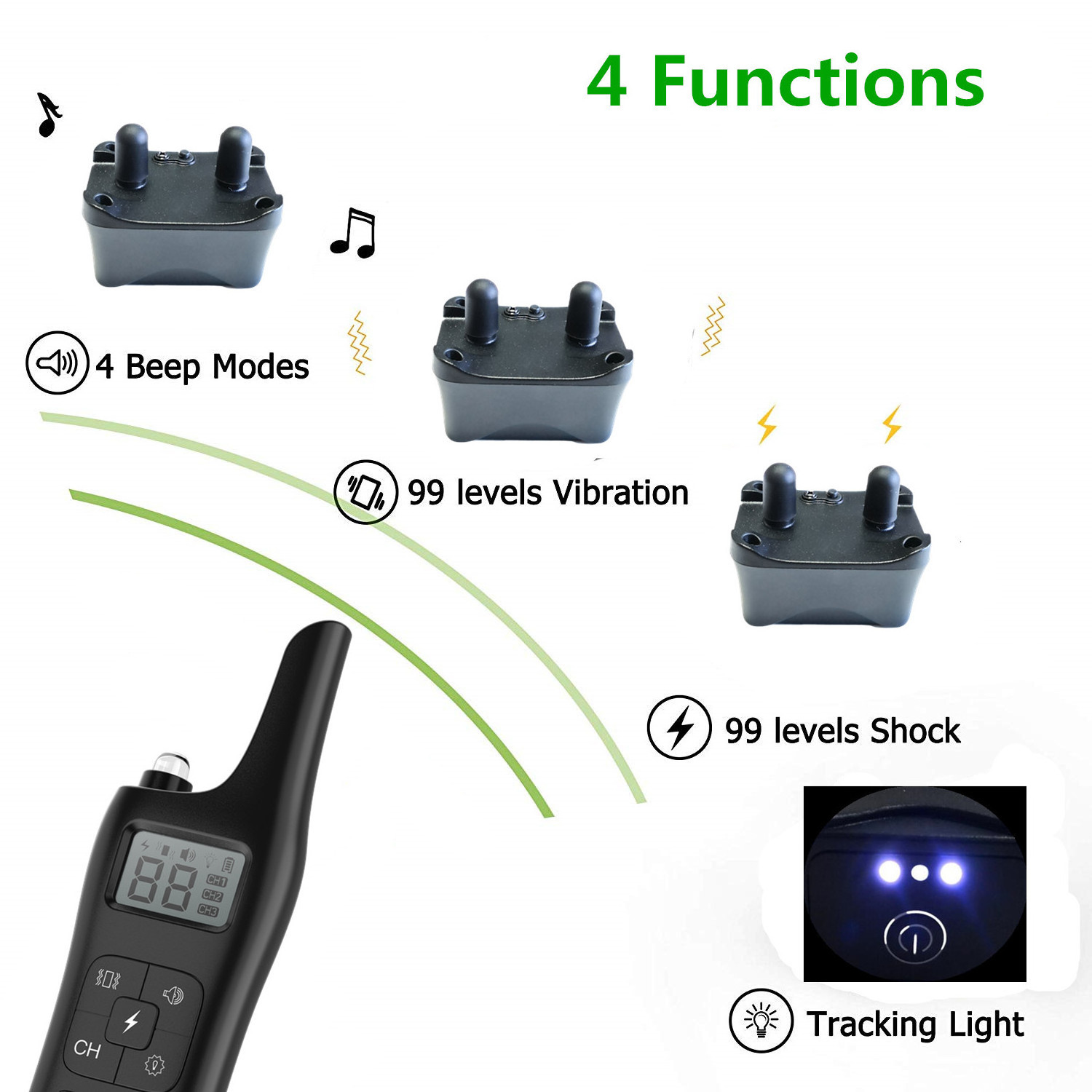 Upgraded Dog Training Collar 2700ft Remote Rechargeable Waterproof Electric Shock Collar with Beep Vibration Shock