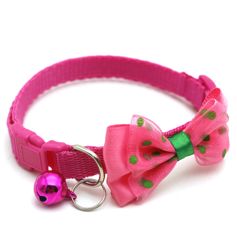 New 1.0cm Width Cat Collar With Bow And Bell Breakaway Cat Collar bell bow tie pet dog cat collars