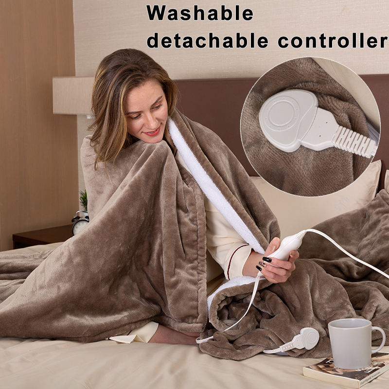 110V ETL 50x60'' inch Size Double Side Extra Soft Heated Throw Electric Blanket for Winter