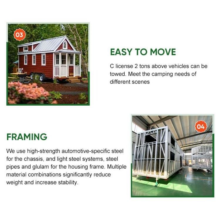 Manufacturers Direct Selling 40ft Mobile Home Tiny Modular Mobile Home Trailer Frame