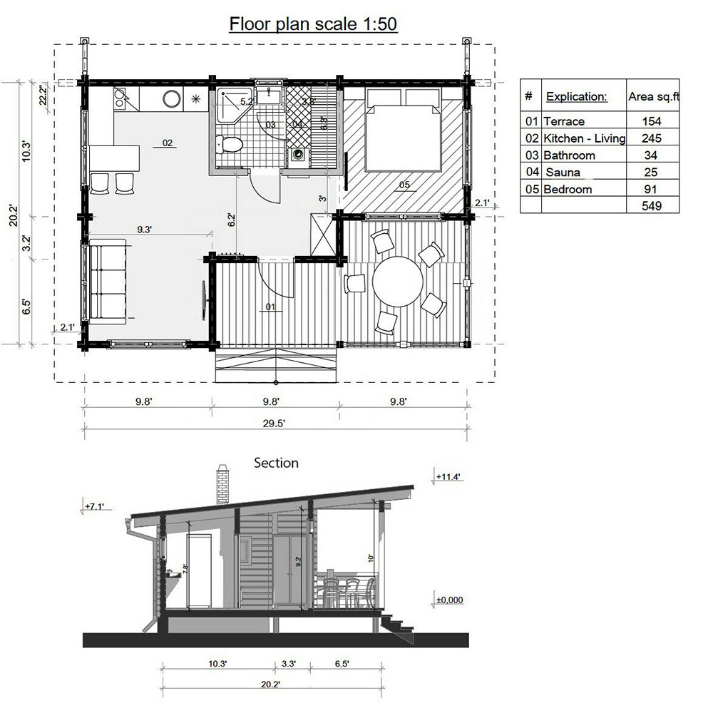 Casa Prefabricada Prefab Homes Wooden Prefab House Kit 1 Bedroom 100% Lightweight waterproof Soundproof