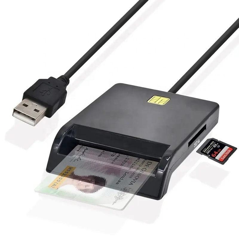 Portable EMV CAC DNIE ATM USB IC ID Smart Card Reader ISO 7816 credit Smart chip Card Reader Writer with drive