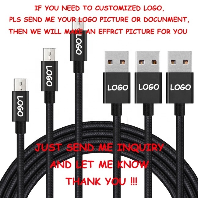 Custom 3ft 6ft 10ft Fast Charging Charger Data Cables Nylon Braided USB Cable Type C Cable for Samsung Mobile Phones