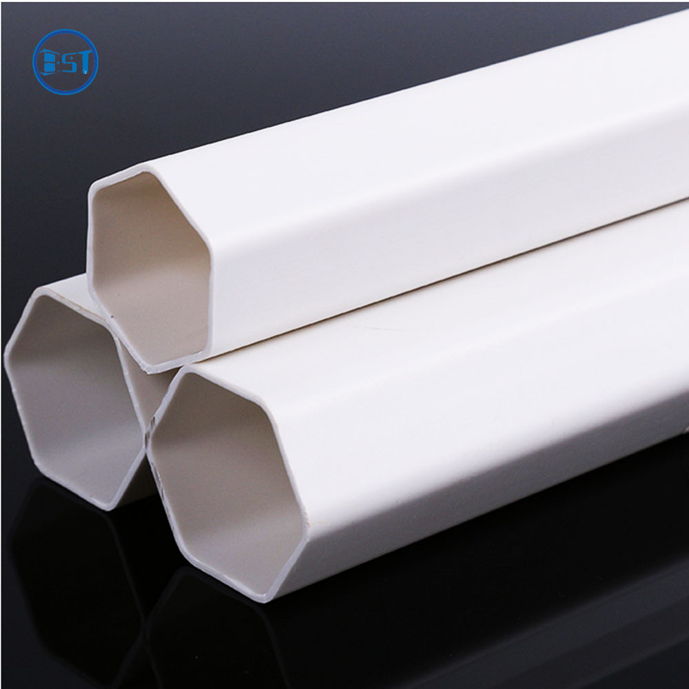 high quality six sides pvc hexagon tube pipe